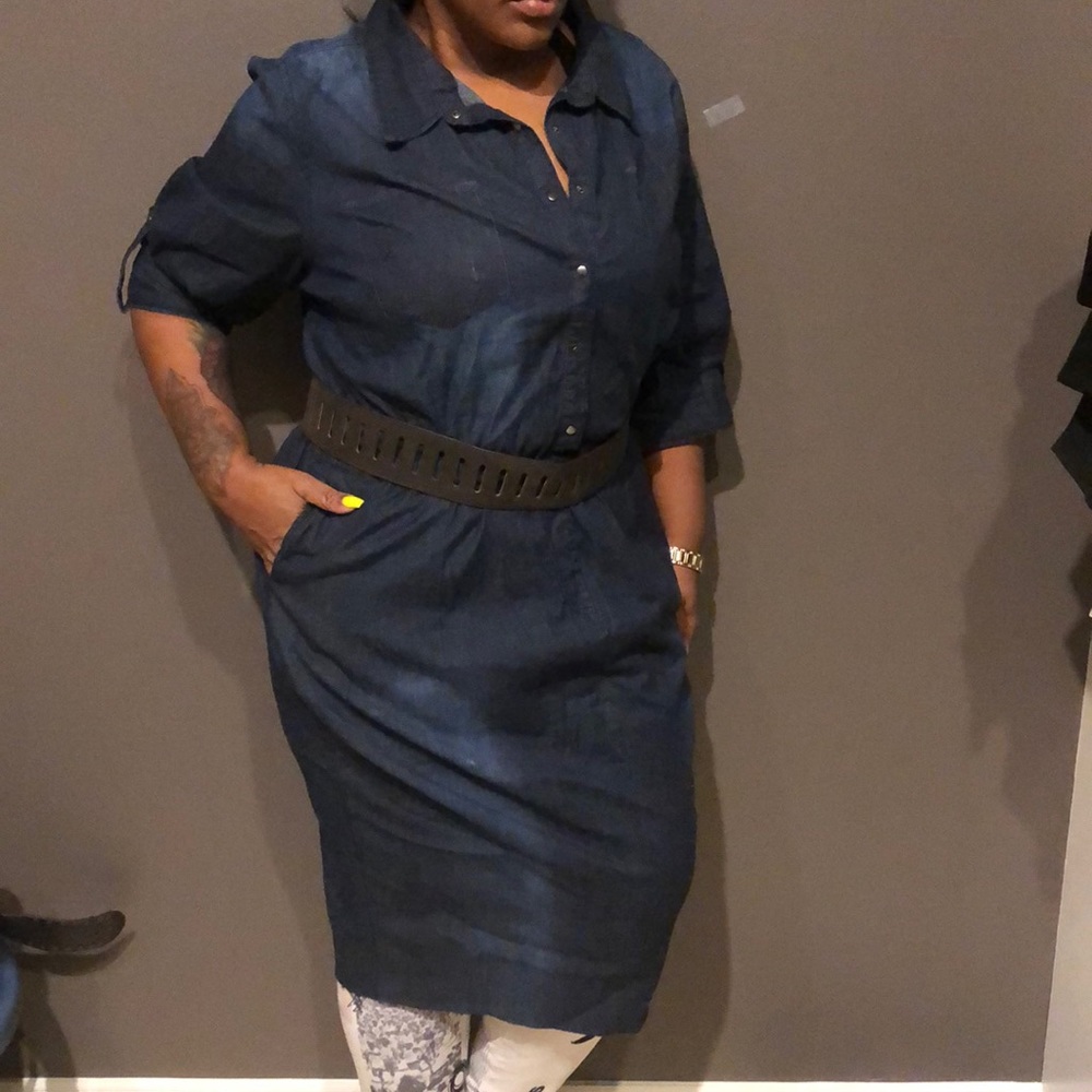 A jumpsuit converted into a dress